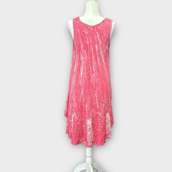 Shoreline Beach Cover Up Tie Dye Embroidered Sundress Pink L/XL - Picture 8 of 10